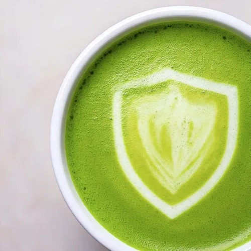 Matcha latte art skjold